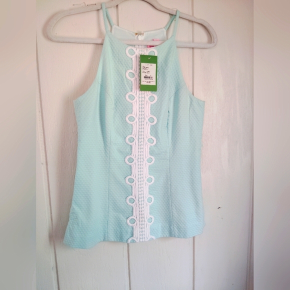 Lilly Pulitzer Tops - NWT!! LILLY PULITZER Emroidered, Light Mint Tank Top. Size 2